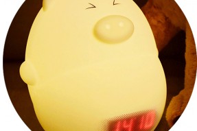 Pig alarm clock night light speaker