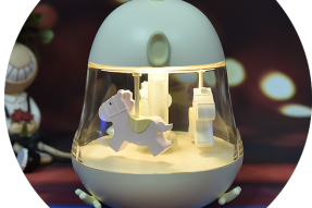 Desk Lamparas Cute Merry-go-round  music light