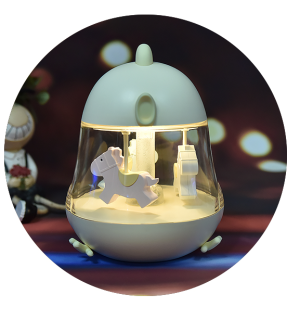 Desk Lamparas Cute Merry-go-round  music light