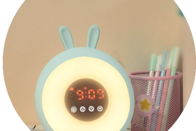 Wake-up Alarm Clock Sweet Time Bunny Mood Light for Bedroom