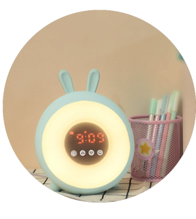 Wake-up Alarm Clock Sweet Time Bunny Mood Light for Bedroom