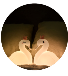 Bedroom BPA Free Swan Kids Silicon Night Lamp For Children