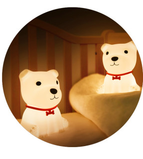 Bedside Therapy Silicone Rechargeable Dog Shaped lamp Cool Baby Nursing Night Sleep Light