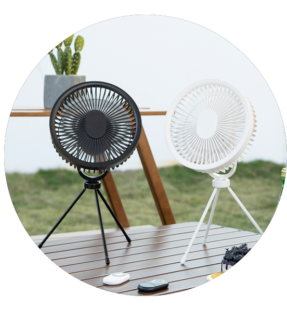 New Arrival Portable Rechargeable Super Quiet Powerful Wind Outdoor Mini Fans Table Tripod Fan Multifunction Camping Fan