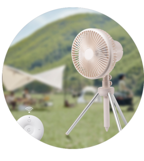 2023 Summer Products Hanging Fan Rechargeable Tripod Camping Portable Fan with Led Light and Power Bank Function
